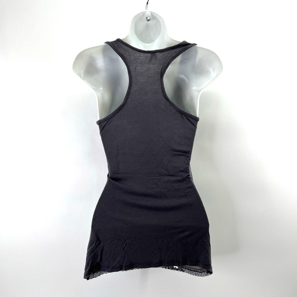 Sequin Tank Top Sz M Y2K Max Rave NYE McBling Going out Gray Fitted Glam USA - Picture 2 of 10